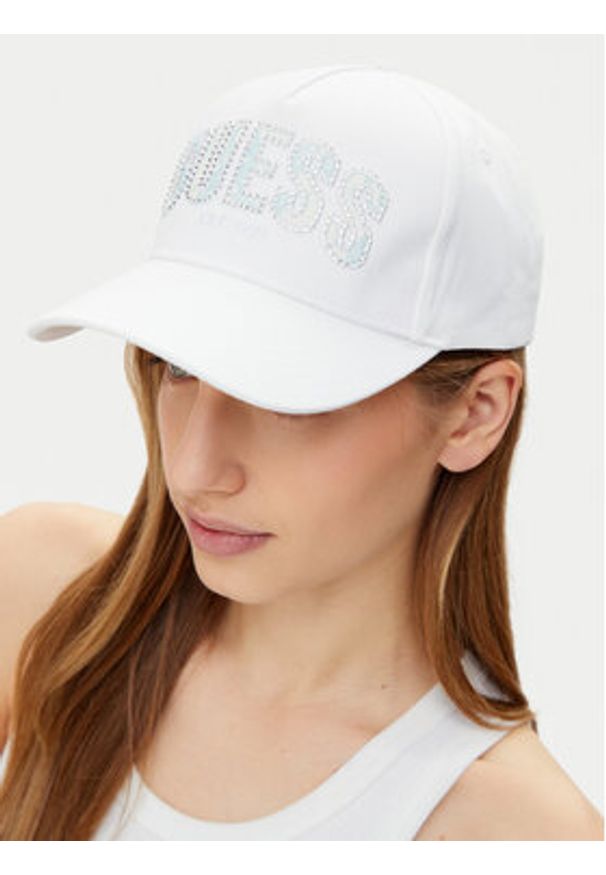 Guess Czapka z daszkiem W5GZ15 WEGD0 Biały. Kolor: biały. Materiał: materiał, bawełna
