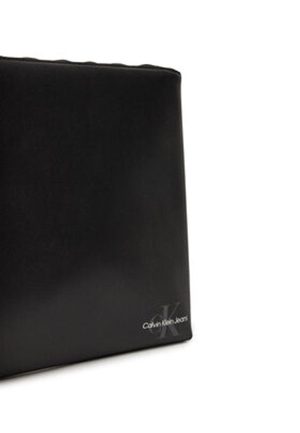 Calvin Klein Jeans Saszetka Mono Logo Zip Pouch Pu LV04G1049G Czarny. Kolor: czarny. Materiał: skóra