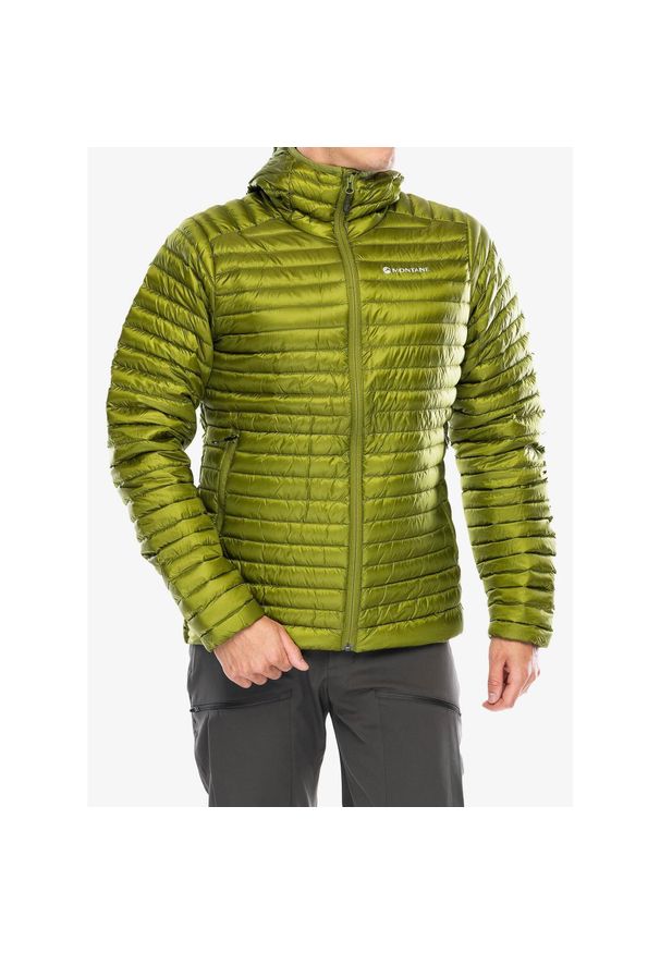 Kurtka puchowa męska Montane Anti-Freeze Lite Hoodie. Kolor: zielony. Materiał: puch