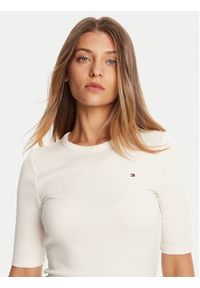 TOMMY HILFIGER - Tommy Hilfiger Bluzka WW0WW47308 Écru Slim Fit. Materiał: wiskoza #2