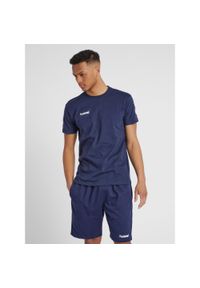 Koszulka sportowa z krótkim rękawem męska Hummel hmlGO cotton. Kolor: niebieski. Długość rękawa: krótki rękaw. Długość: krótkie. Sport: piłka nożna