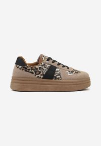Born2be - Panterkowe Sneakersy na Grubej Kauczukowej Podeszwie Gicebbe. Okazja: na co dzień. Materiał: kauczuk #7