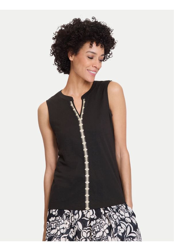 Olsen Bluzka 11105092 Czarny Regular Fit. Kolor: czarny. Materiał: bawełna