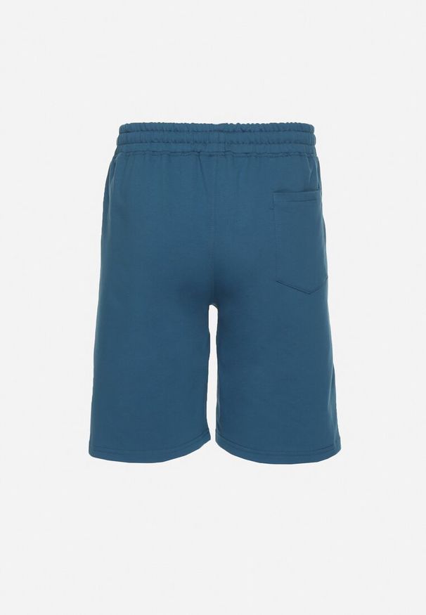 Born2be - Niebieskie Szorty z Bawełną Dresowe z Gumką w Pasie Lirasene. Okazja: na co dzień. Kolor: niebieski. Materiał: bawełna, dresówka. Styl: casual
