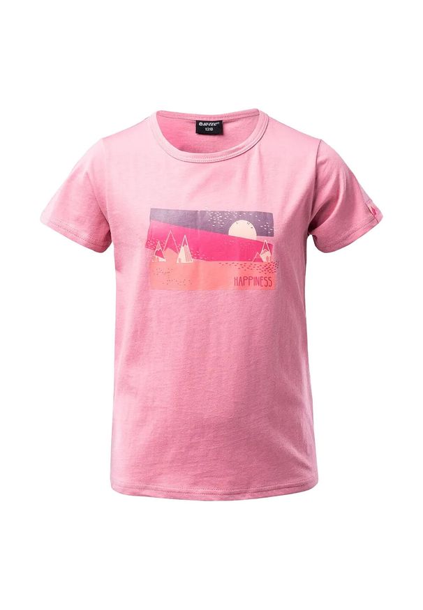 Hi-tec - T-shirt Dla Dziewczynki Z Krótkim Rękawem Nela. Kolor: różowy. Długość rękawa: krótki rękaw. Długość: krótkie. Sport: turystyka piesza