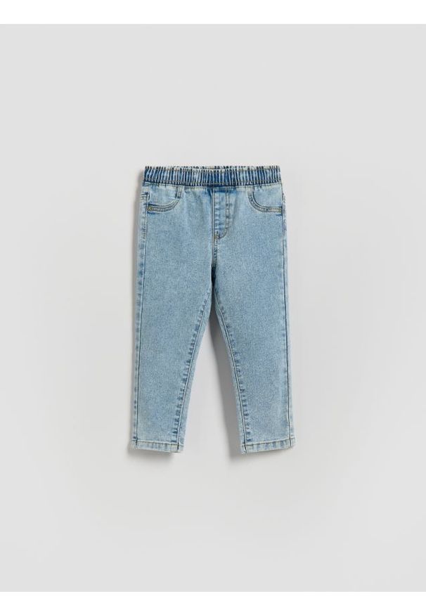 Reserved - Bawełniane jegginsy - niebieski. Kolor: niebieski. Materiał: bawełna