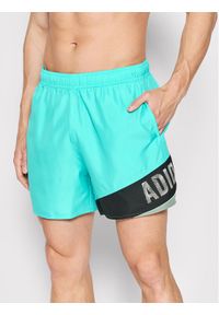 Adidas - adidas Szorty kąpielowe Wording HA0409 Zielony Regular Fit. Kolor: zielony. Materiał: syntetyk #1