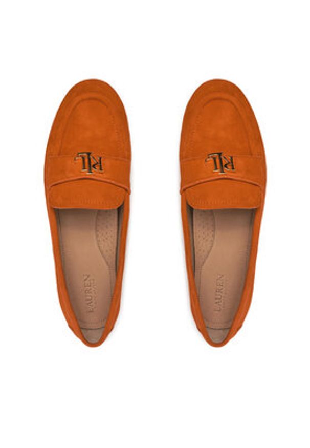 Lauren Ralph Lauren - LAUREN RALPH LAUREN Loafersy Averi III 802946809009 Pomarańczowy. Kolor: pomarańczowy. Materiał: skóra, zamsz