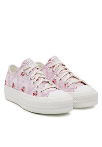 Converse Trampki Chuck Taylor All Star Lift Platform Rose Cross Stitch A13660C Różowy. Kolor: różowy. Materiał: materiał. Obcas: na platformie