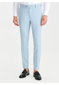 Pako Lorente - PAKO LORENTE - Błekitne spodnie ganiturowe. Materiał: poliester, wiskoza, elastan. Wzór: gładki. Sezon: wiosna, lato #1