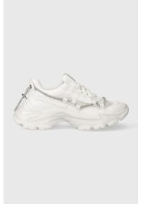 Steve Madden sneakersy Miracles kolor biały SM11002303. Nosek buta: okrągły. Zapięcie: sznurówki. Kolor: biały. Materiał: guma. Obcas: na platformie