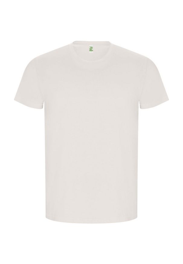 ROLY - Męska Złota Gładka Koszulka Z Krótkim Rękawem. Kolor: biały. Długość rękawa: krótki rękaw. Długość: krótkie. Wzór: gładki. Sport: turystyka piesza