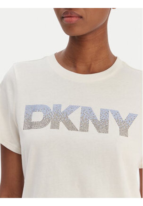 DKNY Sport T-Shirt DP6T1557 Écru Relaxed Fit. Kolor: kremowy. Materiał: bawełna. Styl: sportowy