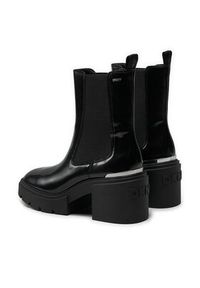 DKNY Botki Thana K4477867 Czarny. Kolor: czarny. Materiał: lakier, skóra