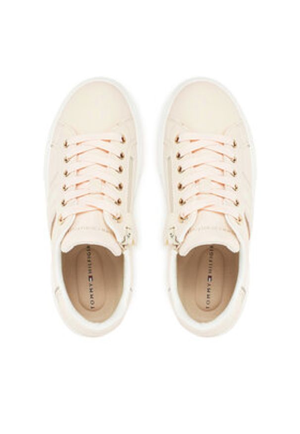 TOMMY HILFIGER - Tommy Hilfiger Sneakersy Low Cut Lace-Up Sneake 3A9-33745-1439 Różowy. Kolor: różowy. Materiał: skóra