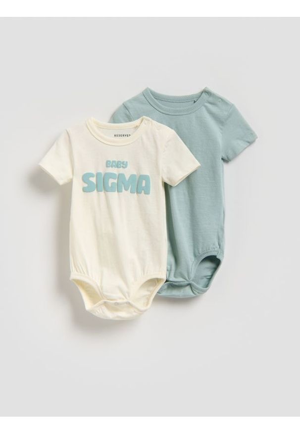 Reserved - Bawełniane body 2 pack - jasnożółty. Kolor: żółty. Materiał: bawełna