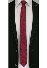 Modny i Elegancki Krawat Alties - Duży, Czerwony Wzór Paisley. Kolor: czerwony. Materiał: tkanina. Wzór: paisley. Styl: elegancki #2