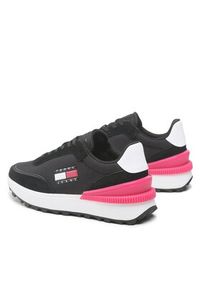 Tommy Jeans Sneakersy Wmn Tech Runner EN0EN02028 Czarny. Kolor: czarny. Materiał: zamsz, skóra
