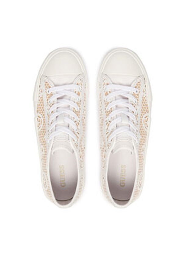 Guess Trampki FLJCR2 FAP12 Biały. Kolor: biały. Materiał: materiał