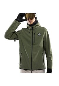 SIROKO - Męska kurtka snowboardowa Sporty zimowe Siroko W2 Army. Kolor: zielony. Materiał: softshell, materiał. Sezon: zima. Sport: snowboard #1