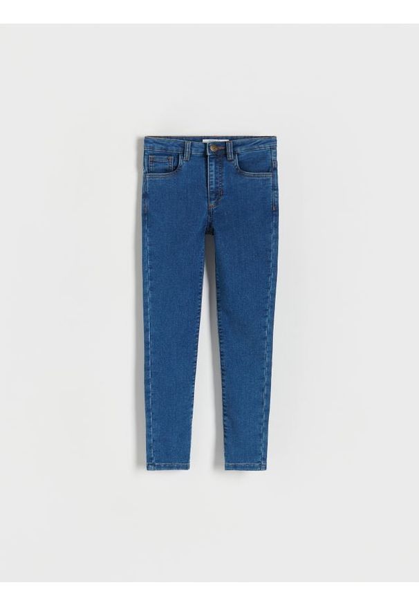 Reserved - Jeansy skinny high waist - niebieski. Stan: podwyższony. Kolor: niebieski