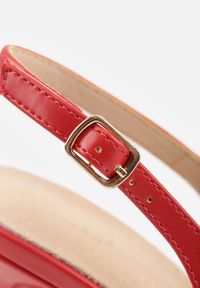Renee - Czerwone Szpilki VICES Slingback z Wkładką ze Skóry Naturalnej Zoretta. Zapięcie: sprzączka. Kolor: czerwony. Materiał: skóra. Obcas: na szpilce. Styl: elegancki #2