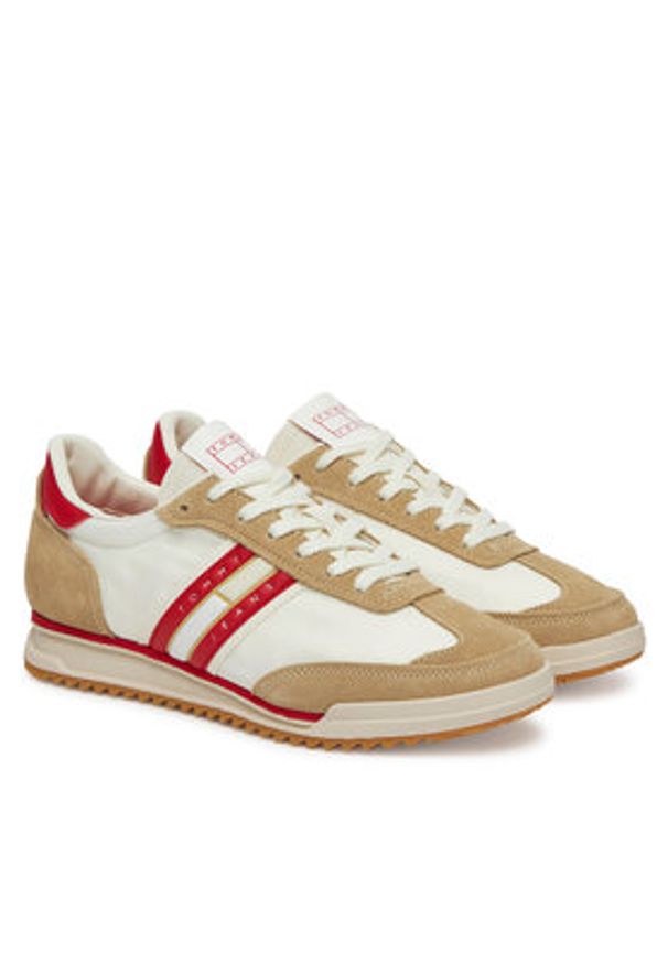 Tommy Jeans Sneakersy Tjw Retro Runner Cleated EN0EN02717 Kolorowy. Materiał: skóra. Wzór: kolorowy