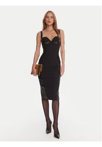 Elisabetta Franchi Sukienka koktajlowa AB-838-57E2-V480 Czarny Slim Fit. Kolor: czarny. Materiał: syntetyk. Styl: wizytowy #6