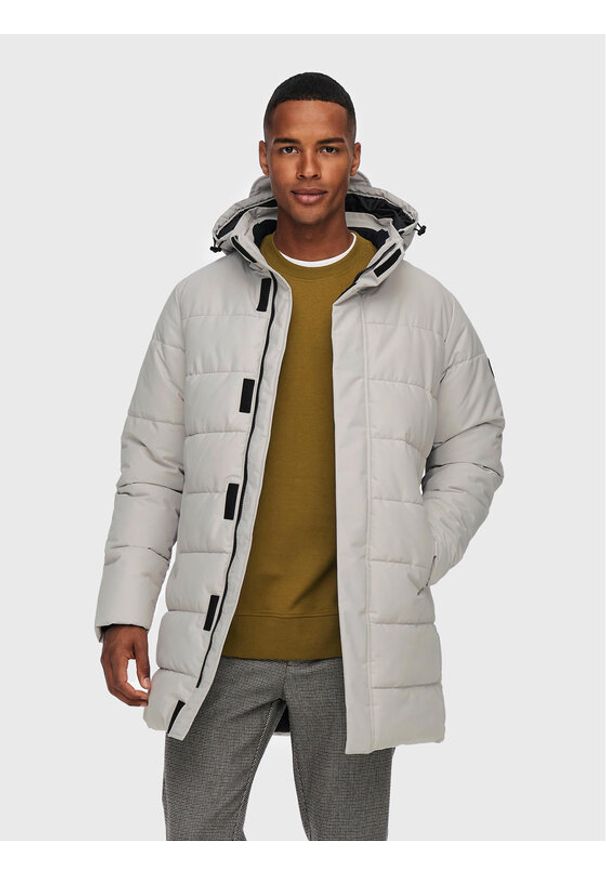 Only & Sons Płaszcz zimowy Carl Long 22020156 Szary Regular Fit. Kolor: szary. Materiał: syntetyk. Sezon: zima