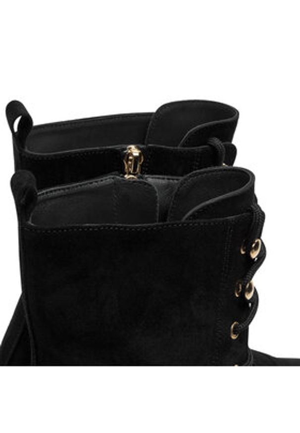 Pollini Trapery SA21104G1LTN0000 Czarny. Kolor: czarny. Materiał: zamsz, skóra