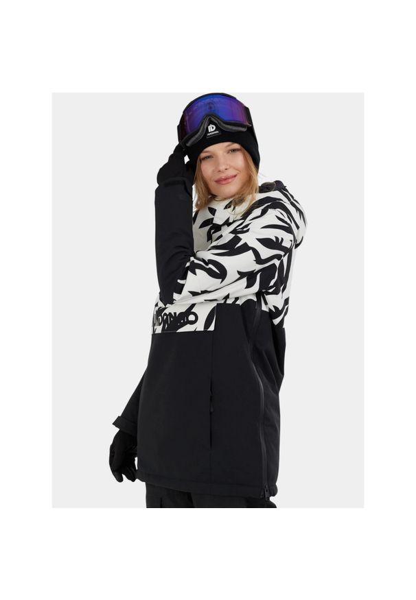 FUNDANGO - Anorak Damski Fundango Birch ECO Logo. Kolor: czarny, wielokolorowy, biały. Sezon: zima. Sport: narciarstwo, wspinaczka