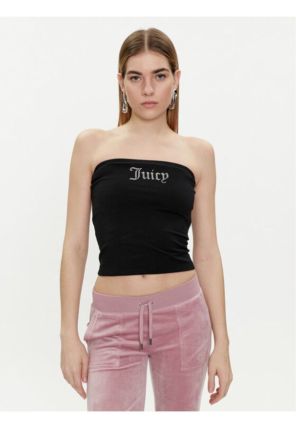 Juicy Couture Top Babey JCWCT23310 Czarny Slim Fit. Kolor: czarny. Materiał: bawełna