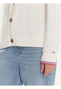 Tommy Jeans Kardigan Cable DW0DW21681 Écru Relaxed Fit. Materiał: bawełna #4