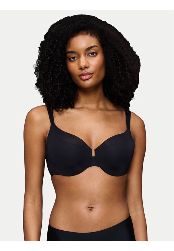 Triumph Biustonosz z fiszbiną Illusion Curve 10224856 Czarny. Kolor: czarny. Materiał: syntetyk