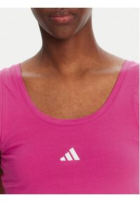 Adidas - adidas Top Essentials Small Logo JP4792 Różowy Slim Fit. Kolor: różowy. Materiał: bawełna