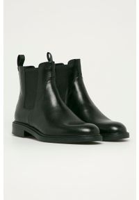 Vagabond Shoemakers - Sztyblety skórzane Amina. Nosek buta: okrągły. Kolor: czarny. Materiał: materiał, guma #4