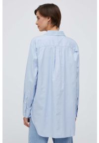 TOMMY HILFIGER - Tommy Hilfiger koszula bawełniana damska kolor niebieski relaxed z kołnierzykiem klasycznym. Typ kołnierza: kołnierzyk klasyczny. Kolor: niebieski. Materiał: bawełna. Styl: klasyczny #5