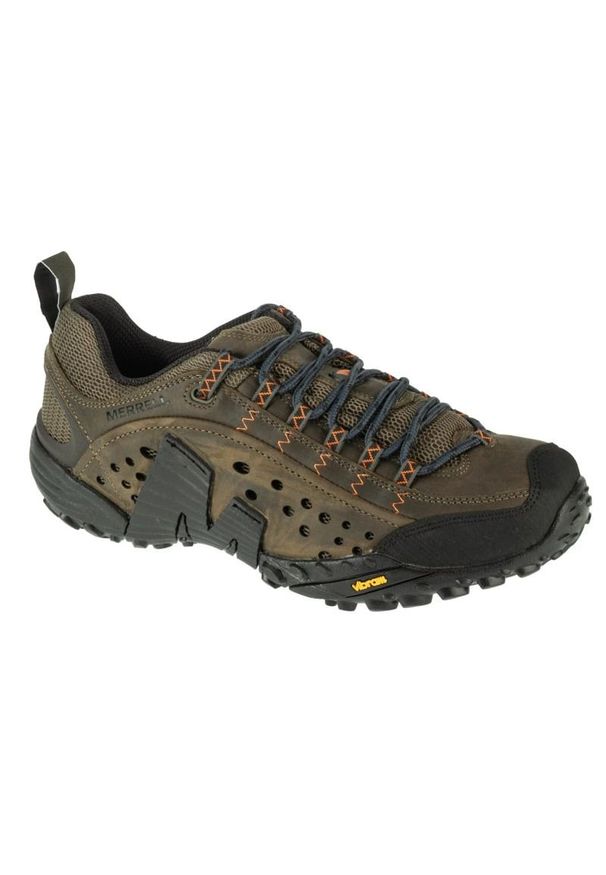 Buty Merrell Intercept J004275 zielone. Kolor: zielony. Materiał: skóra, guma. Szerokość cholewki: normalna. Sport: turystyka piesza