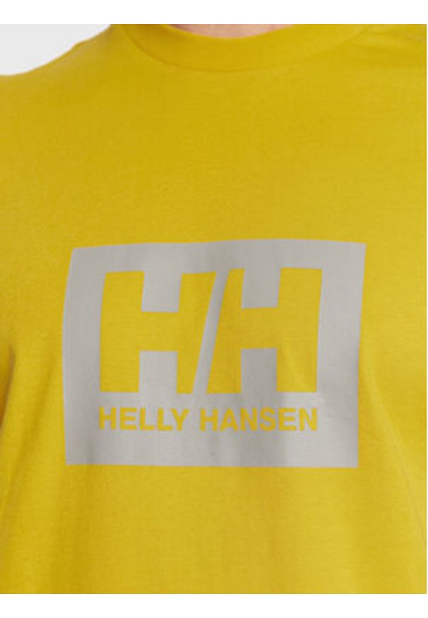 Helly Hansen T-Shirt Box 53285 Żółty Regular Fit. Kolor: żółty. Materiał: bawełna