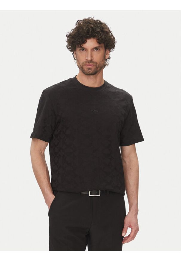 BOSS T-Shirt 50538184 Czarny Relaxed Fit. Kolor: czarny. Materiał: bawełna