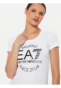 EA7 Emporio Armani T-Shirt 6DTT20 TJQCZ 1100 Biały Slim Fit. Kolor: biały. Materiał: bawełna