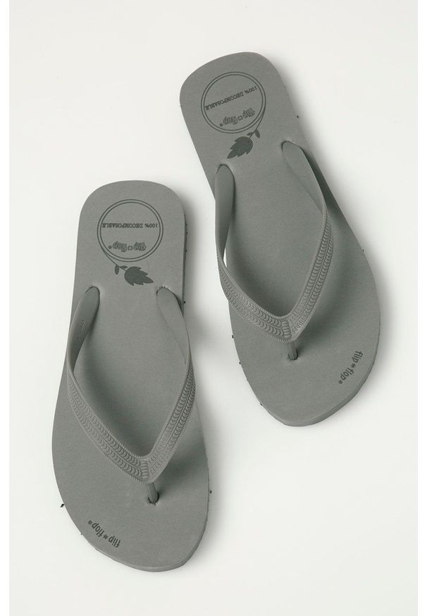 Flip*Flop Japonki kolor szary. Kolor: szary. Materiał: materiał. Wzór: gładki