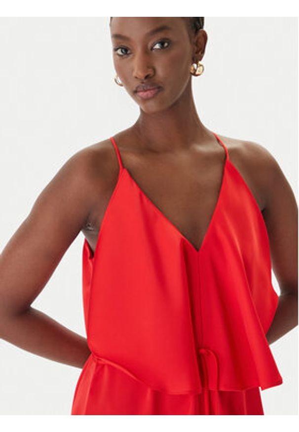 LOLA CASADEMUNT Sukienka letnia M2 Concrete Jungle MS2616023 Czerwony Regular Fit. Kolor: czerwony. Materiał: syntetyk. Sezon: lato