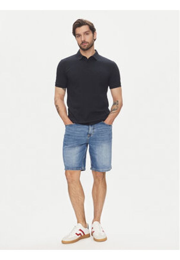 Lindbergh Polo 30-404020 Granatowy Relaxed Fit. Typ kołnierza: polo. Kolor: niebieski. Materiał: bawełna