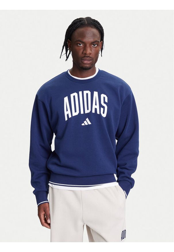 Adidas - adidas Bluza Collegiate JM1734 Niebieski Regular Fit. Kolor: niebieski. Materiał: bawełna