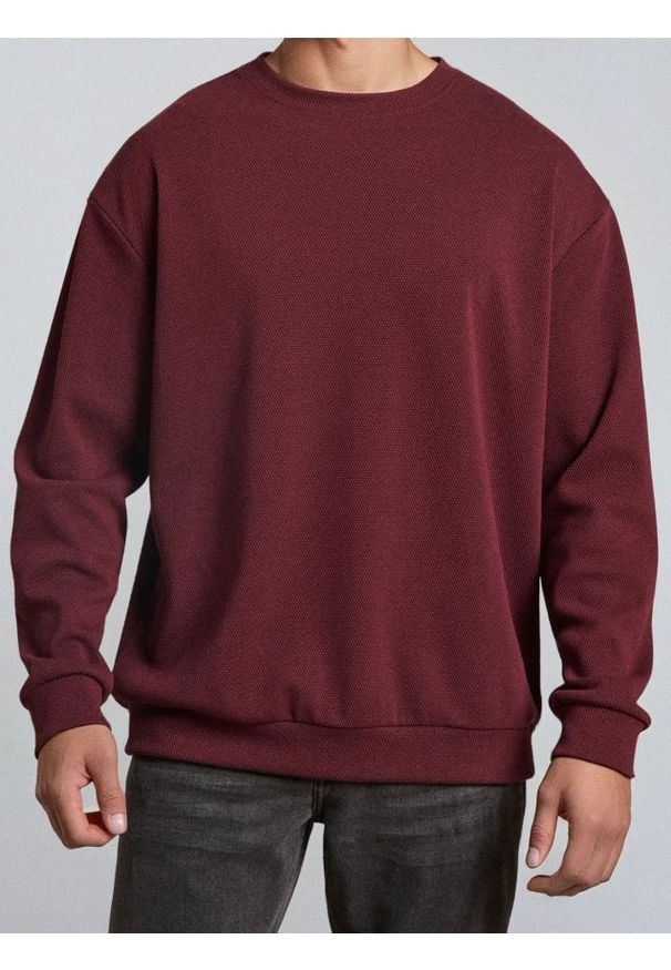 Sinsay - Bluza crewneck - bordowy. Kolor: czerwony