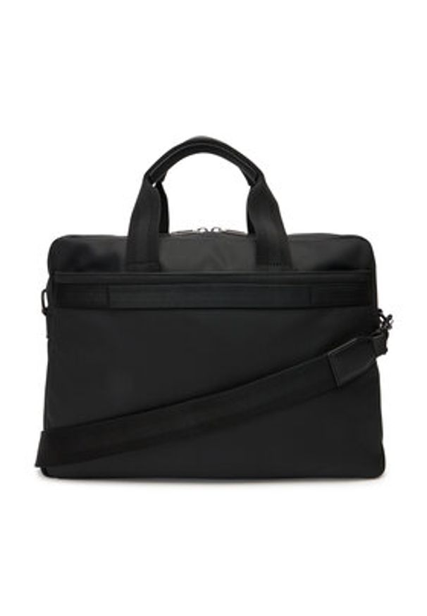 BOSS Torba na laptopa 50548768 Czarny. Kolor: czarny. Materiał: skóra