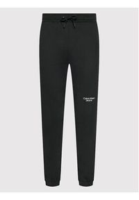 Calvin Klein Jeans Spodnie dresowe J30J320590 Czarny Regular Fit. Kolor: czarny. Materiał: bawełna