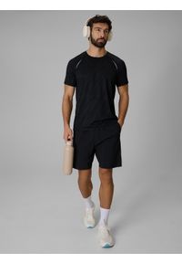 4f - 4F Spodenki do biegania szybkoschnące męskie - czarne M. Kolor: czarny. Długość: długie. Sport: bieganie #1