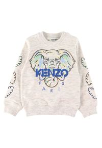 Kenzo kids - KENZO KIDS - Bawełniana bluza ze słoniem 0-3 lat. Kolor: szary. Materiał: bawełna. Długość rękawa: długi rękaw. Długość: długie. Wzór: melanż, haft. Sezon: lato